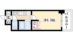 プレサンス名古屋STATIONアブソリュート 1Kの間取図画像