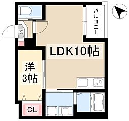 WarrenKoyo1 1LDKの間取図画像