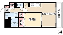 ディアコートK2 1LDKの間取図画像