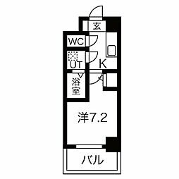 BrickKamejima 1Kの間取図画像