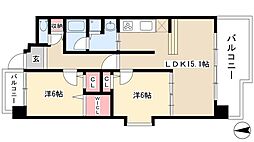 カーサラピラ 2LDKの間取図画像