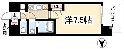 プレサンス大須観音 1Kの間取図画像