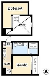 ALEX本陣 1Kの間取図画像