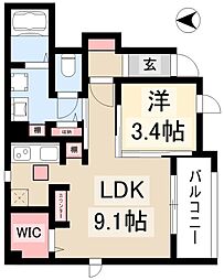 ブルーム 1LDKの間取図画像