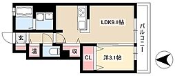 珠輝 1LDKの間取図画像