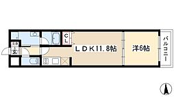 BPRレジデンス金山 1LDKの間取図画像