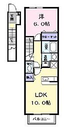 ルミエール宝神 1LDKの間取図画像