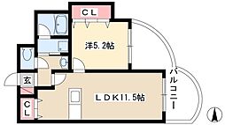 ベレーサ築地口ステーションタワー 1LDKの間取図画像