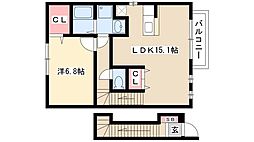 エテルノライツ 1LDKの間取図画像