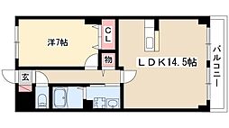 レジデンス佳世 1LDKの間取図画像