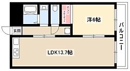 さくら館塩池 1LDKの間取図画像