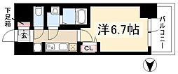 プレサンス太閤通ファシール 1Kの間取図画像