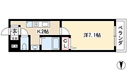 プリムローズマンション 1Kの間取図画像