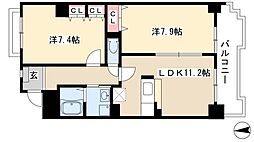 リアライズ稲永駅前 2LDKの間取図画像