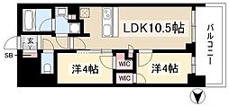 プレサンス名駅南ブリエ 2LDKの間取図画像