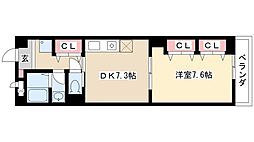 センチュリーパーク八熊 1DKの間取図画像