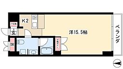 スクエア名駅南 1Kの間取図画像