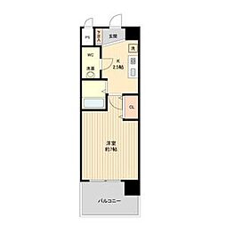 パークフラッツ金山 1Kの間取図画像