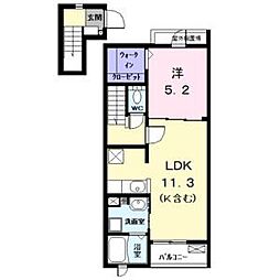 プランドール日比野 1LDKの間取図画像