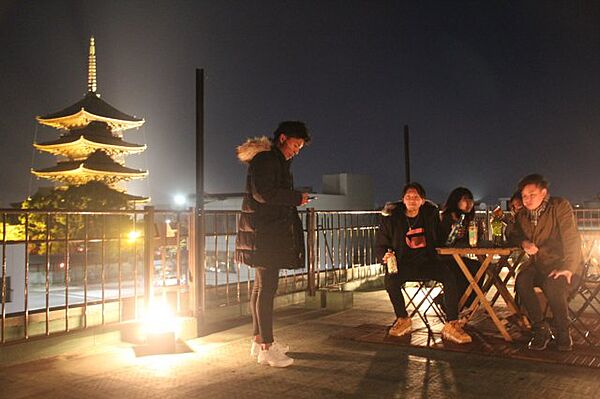 画像23:屋上スペース無料開放しております。東寺のライトアップは絶景ですよ！