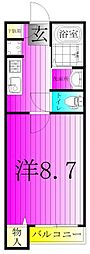 パステル 1Kの間取図画像