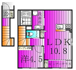 ECRIN～エクラン～ 1LDKの間取図画像