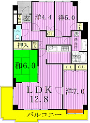 コスモ南柏 4LDKの間取図画像