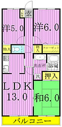 木崎台マンション 3LDKの間取図画像
