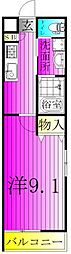 柏市豊四季アパート 1Kの間取図画像