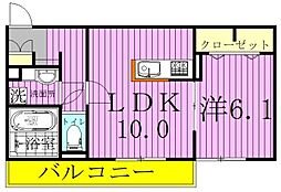 ティアラ2 1LDKの間取図画像