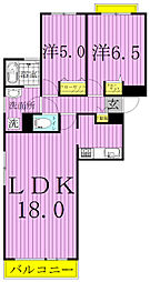ラフィーヌ・ショコラ 2LDKの間取図画像