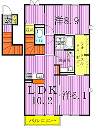 サンライズガーデン 2LDKの間取図画像