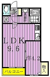 ガーネット柏 1LDKの間取図画像