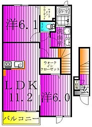 T'sウィステリア1 2LDKの間取図画像