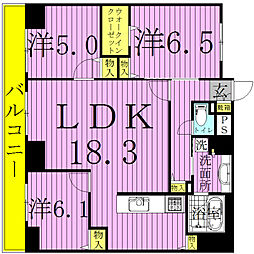 アヴェニール柏の葉 3LDKの間取図画像