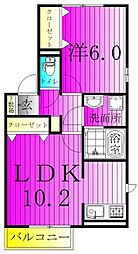ソレアード 1LDKの間取図画像