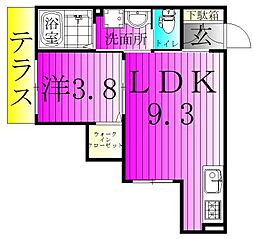 シティハウス豊四季 1LDKの間取図画像