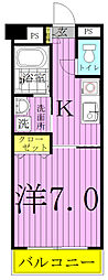 宇田川柏ビル 1Kの間取図画像