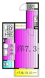 AJ南柏south5 1Kの間取図画像