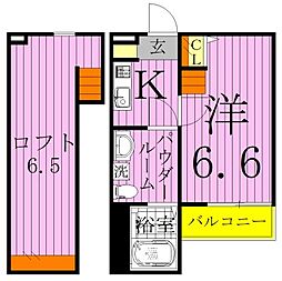 TRISTINA柏 1Kの間取図画像