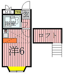 ベルピア常盤平11-1 ワンルームの間取図画像