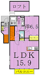 GreenLeaves南流山 1LDKの間取図画像