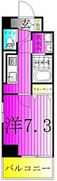 LaSante柏 1Kの間取図画像