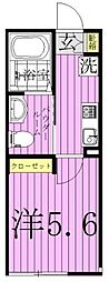 グランディール柏 1Kの間取図画像