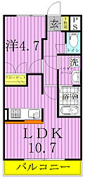 ロイヤルパピヨン 1LDKの間取図画像