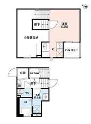 CB北柏ウイング 1Kの間取図画像