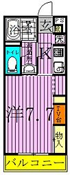 リブリ・エクセル柏 1Kの間取図画像