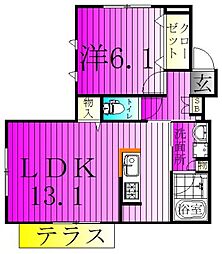 壬 1LDKの間取図画像