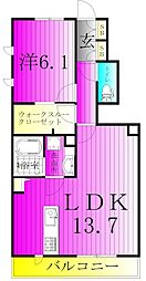 ブリエ2 1LDKの間取図画像