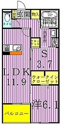 アンプルール 1SLDKの間取図画像
